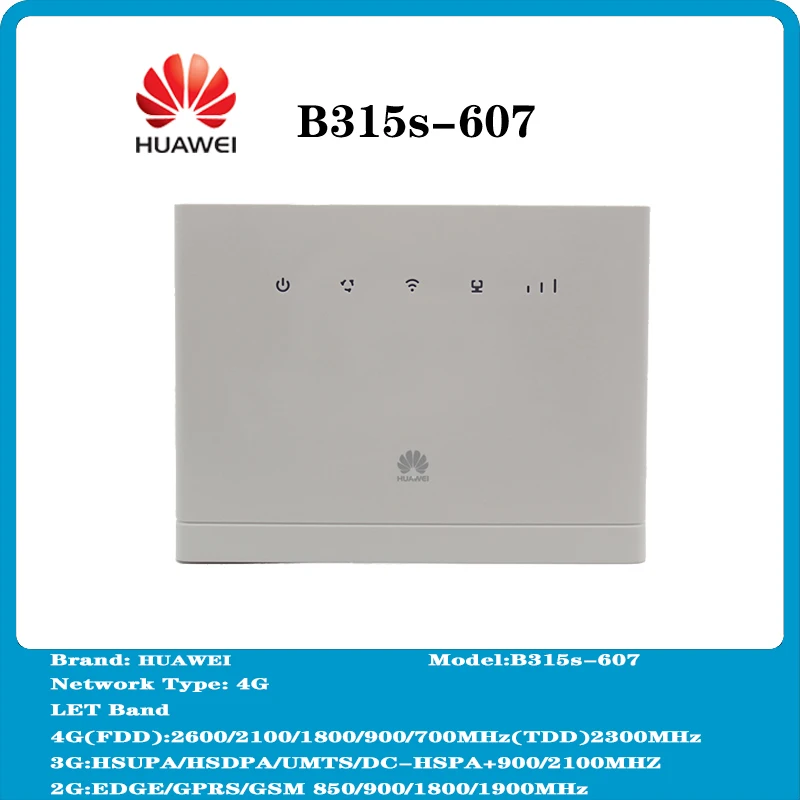 Huawei B315 B315s-607 4G LTE Wireless Router CPE WIFI ROUTER Modem Slot Up to 32 Devices PK B593 E5186
Huawei B315 B315s-607 4G LTE Wireless Router CPE WIFI ROUTER Modem Slot Up to 32 Devices PK B593 E5186