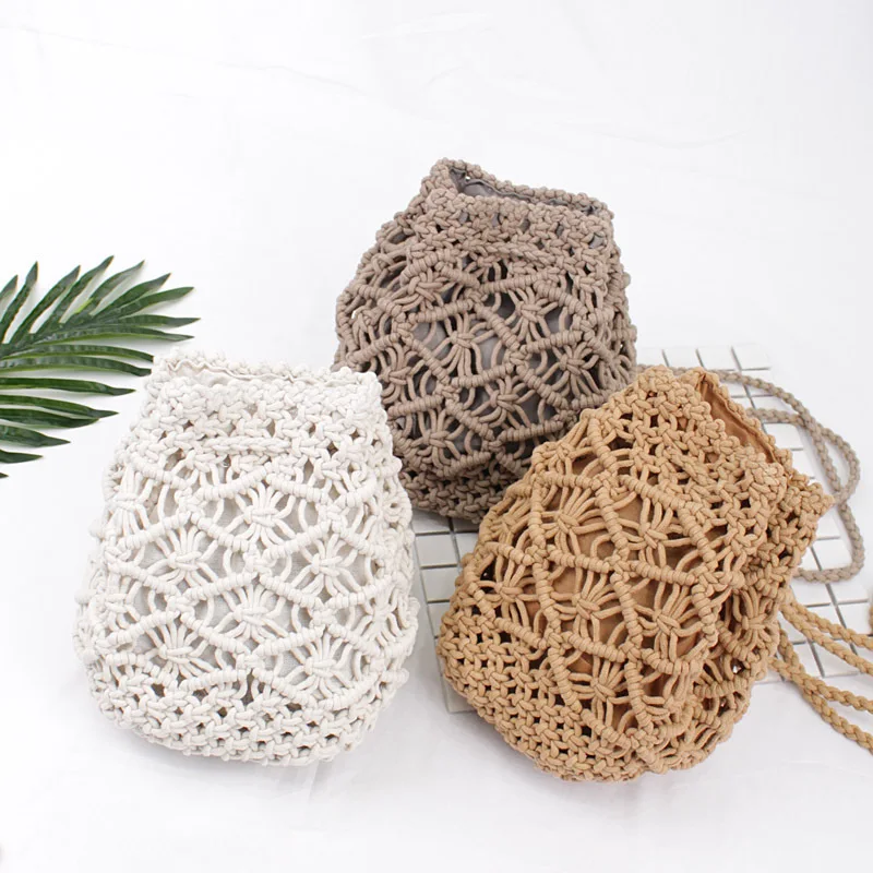 Vintage Woven backpack cotton rope bucket small straw bag vacation travel mini fresh backpack hand-woven bags
Vintage Woven backpack cotton rope bucket small straw bag vacation travel mini fresh backpack hand-woven bags