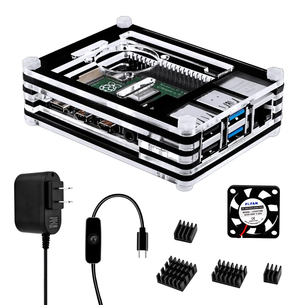 9 Layer Acrylic Case for Raspberry Pi 4 Transparent Box Shell with Cooling Fan Protect Cover for Raspberry Pi 4 Model B
9 Layer Acrylic Case for Raspberry Pi 4 Transparent Box Shell with Cooling Fan Protect Cover for Raspberry Pi 4 Model B