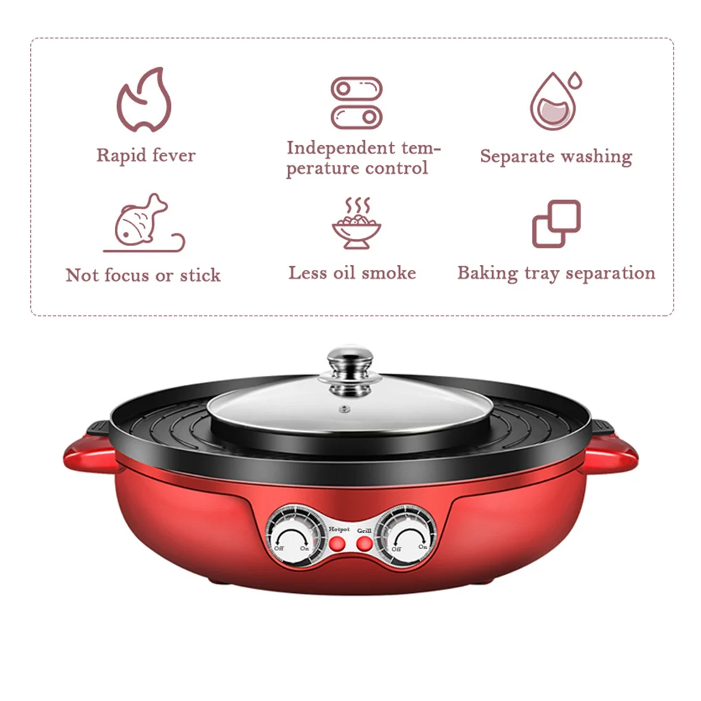 110V/220V 2200W Electric BBQ Grill Hot Pot 2 in 1 Electric Smokeless Grill and Hot Pot Non-stick Split Hotpot for Family Dinner
110V/220V 2200W Electric BBQ Grill Hot Pot 2 in 1 Electric Smokeless Grill and Hot Pot Non-stick Split Hotpot for Family Dinner
