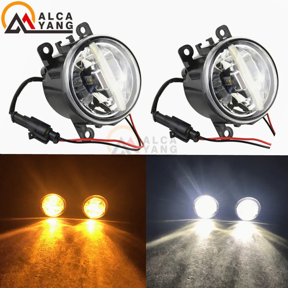 

For Jeep Cherokee KL 2014 2015 2016 Car H11 LED Lamp Fog Light Assembly 4000LM Angel Eye Daytime Running Light DRL 12V