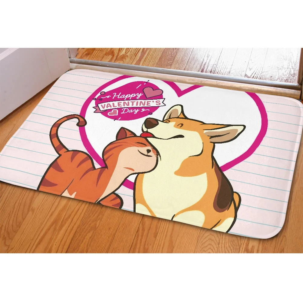 Kawaii Cat and Dog Couple Print Indoor Plush Doormat Happy Valentine's Day Gift Home Decor Flannel Floor Mat in Living Room
Kawaii Cat and Dog Couple Print Indoor Plush Doormat Happy Valentine's Day Gift Home Decor Flannel Floor Mat in Living Room