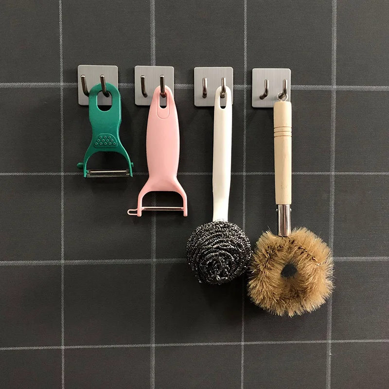 Stainless Steel Hook Strong Adhesive Hook Kitchen Door Bathroom Toilet Hook Hole Punched Nailless zhan qiang Wall Hanging 
Stainless Steel Hook Strong Adhesive Hook Kitchen Door Bathroom Toilet Hook Hole Punched Nailless zhan qiang Wall Hanging
