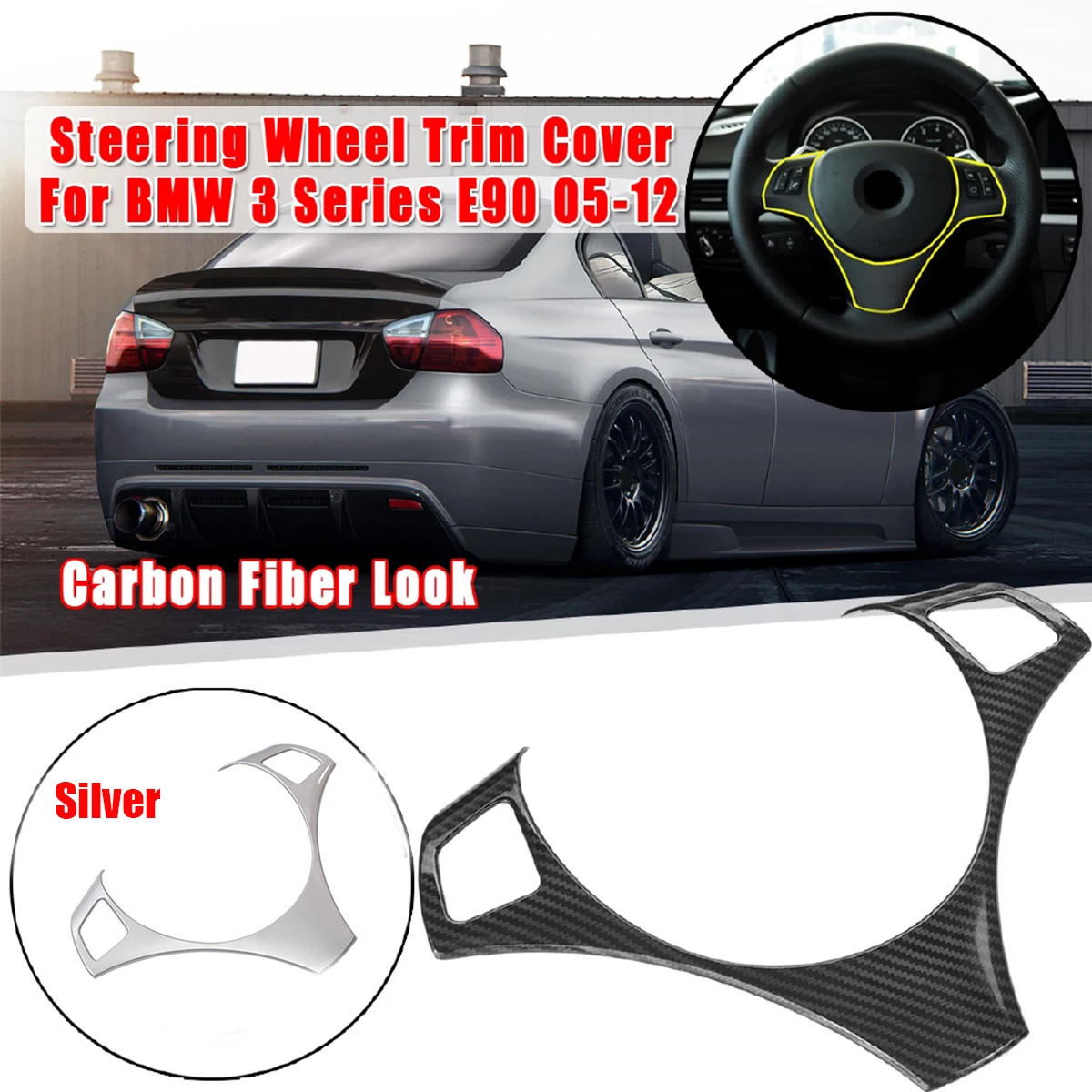 Декоративная рамка для рулевого колеса, отделка, автомобильные аксессуары, стиль из углеродного волокна для BMW E90 3 серии 2005-2012
Декоративная рамка для рулевого колеса, отделка, автомобильные аксессуары, стиль из углеродного волокна для BMW E90 3 серии 2005-2012