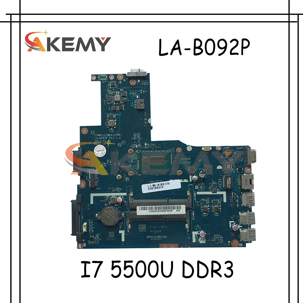 Материнская плата Akemy ZIWB2/ZIWB3/ZIWE1 LA-B092P для ноутбука Lenovo B40-70 N40-70 B40-80 N40-80 процессор I7 5500U DDR3 100%
Материнская плата Akemy ZIWB2/ZIWB3/ZIWE1 LA-B092P для ноутбука Lenovo B40-70 N40-70 B40-80 N40-80 процессор I7 5500U DDR3 100%