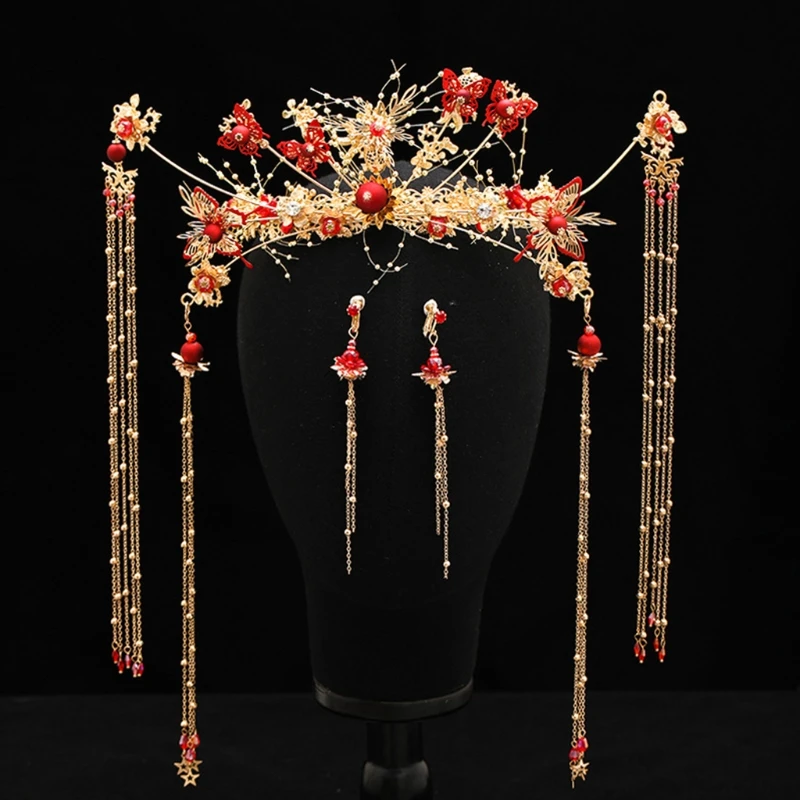 Chinese Classical Tassel Floral Headdress Earrings Hair Ornaments Women Girls Dress Jewelry Set
Chinese Classical Tassel Floral Headdress Earrings Hair Ornaments Women Girls Dress Jewelry Set