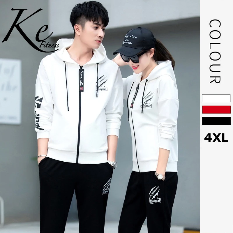 KE Couples sports suits men's spring and autumn sports suits cotton women's casual running clothes hooded sweater suits men
KE Couples sports suits men's spring and autumn sports suits cotton women's casual running clothes hooded sweater suits men