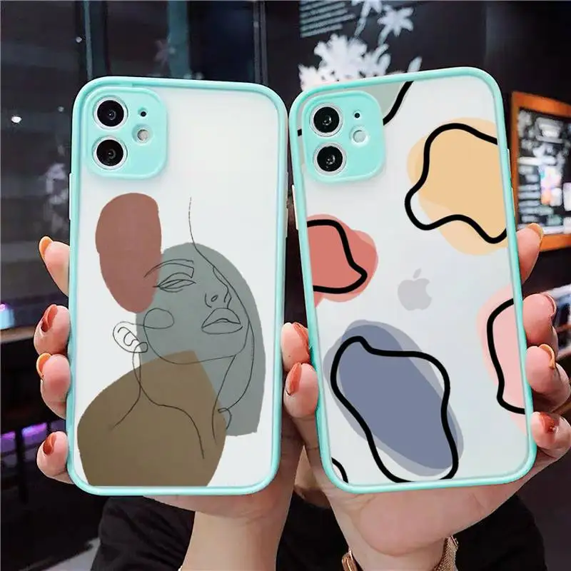 Simple fashion line art Phone Case Matte Transparent for iPhone 7 8 11 12 s mini pro X XS XR MAX Plus cover funda
Simple fashion line art Phone Case Matte Transparent for iPhone 7 8 11 12 s mini pro X XS XR MAX Plus cover funda