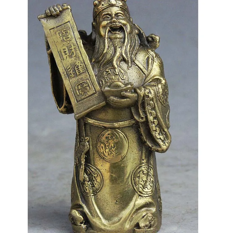 Китайская латунная мантия драконов Fortune Mammon для денег богатства Бог Юань Бао