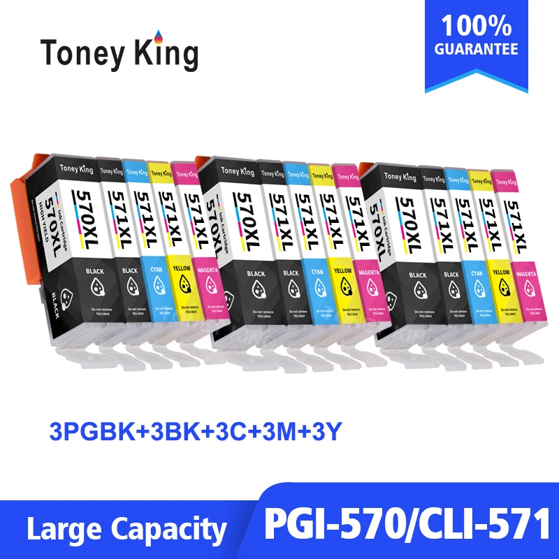 

Toney king Новый 5 цветов совместимый с Canon PGI 570 CLI 571 XL чернильный картридж для canon Pixma MG5750 MG5751 MG5752 MG5753 MG6850