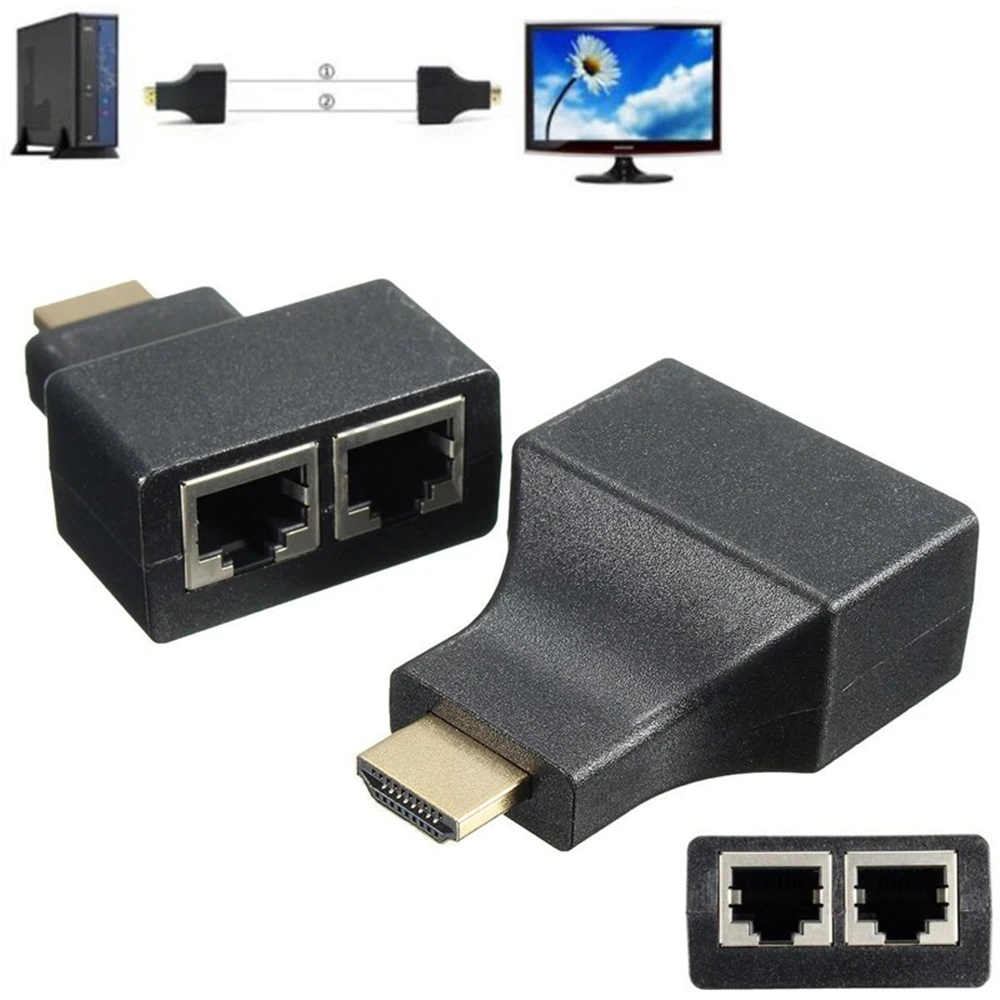 1 пара HDMI двойной RJ45 CAT5E CAT6 UTP LAN Ethernet удлинитель Ретранслятор адаптер 1080P для HDTV HDPC