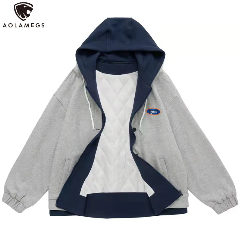 Aolamegs Winter Jackets Men False Two Parka Cotton Hooded Coats Thick Warm Simple Casual Fashion College Style All-match Outwear
Aolamegs Winter Jackets Men False Two Parka Cotton Hooded Coats Thick Warm Simple Casual Fashion College Style All-match Outwear