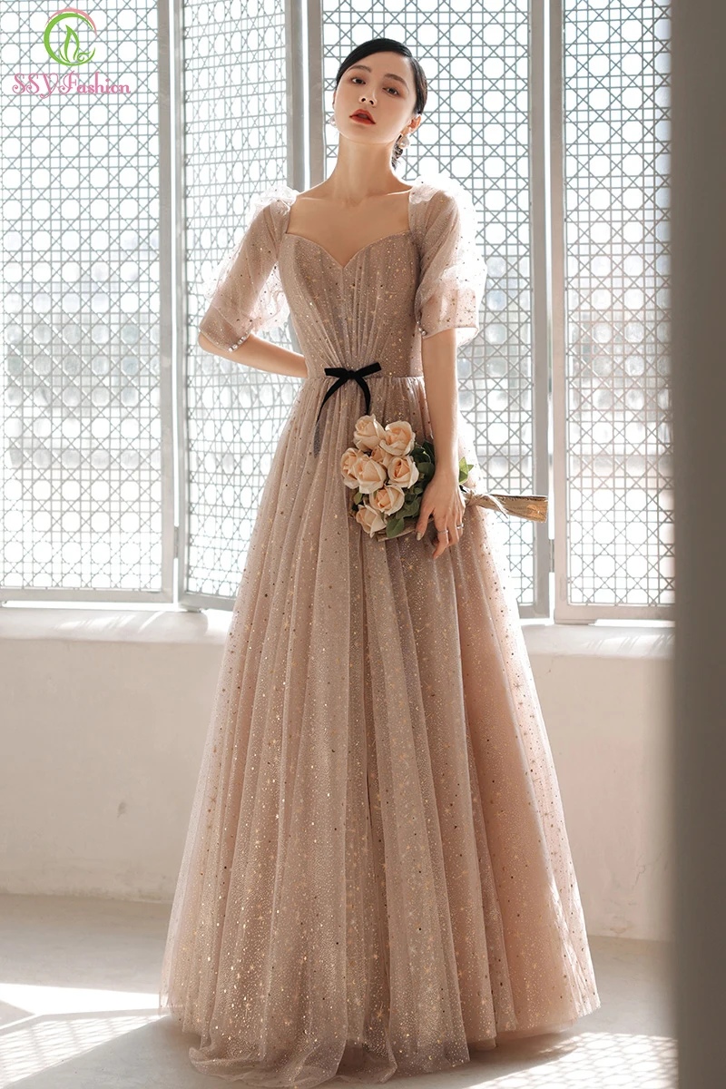 SSYFashion New Evening Dress for Women Sweetheat Naked Pink Puff Sleeve A-line Glittering Prom Formal Gowns Vestidos De Noche
SSYFashion New Evening Dress for Women Sweetheat Naked Pink Puff Sleeve A-line Glittering Prom Formal Gowns Vestidos De Noche