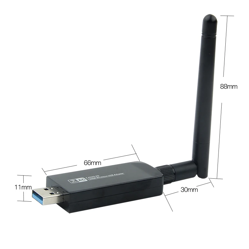 Двухдиапазонный USB RTL8812AU 1200 Мбит/с беспроводной AC1200 Wlan адаптер Wi-Fi Lan 802.11ac с