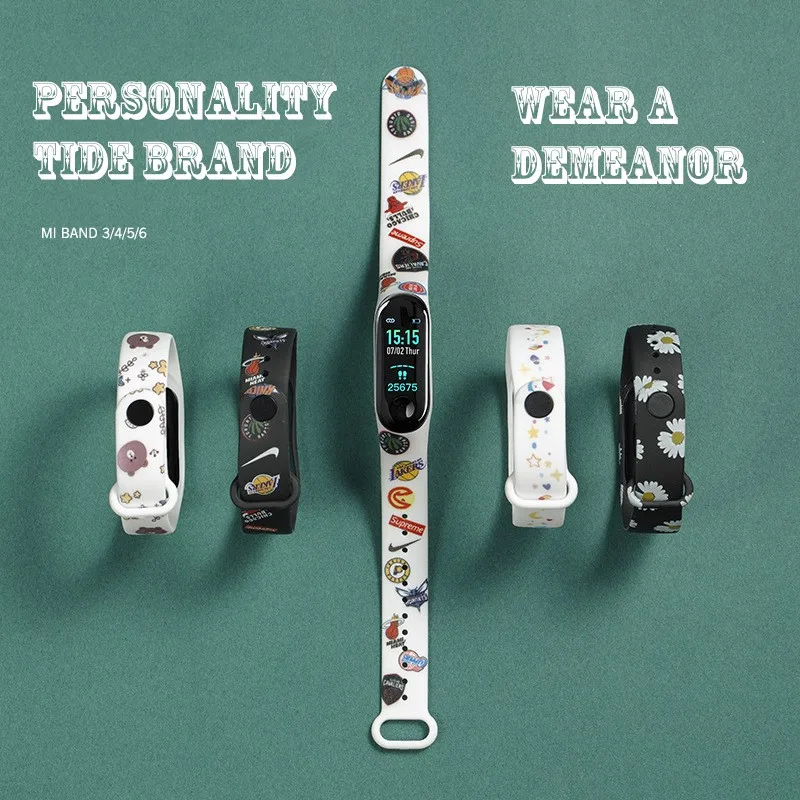 Mi Smart Bracelet Cartoon Strap Is Suitable For Xiaomi Bracelet 6/5/4/3 Fashion Personality Trendy Brand Printed Silicone Strap
Mi Smart Bracelet Cartoon Strap Is Suitable For Xiaomi Bracelet 6/5/4/3 Fashion Personality Trendy Brand Printed Silicone Strap