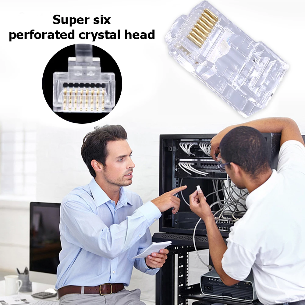100x Gigabit Bulk Ethernet Crimp Connectors 8P8C UTP RJ45 Cat6 Connector Socket Unshielded Gold Plated Crystal Heads
100x Gigabit Bulk Ethernet Crimp Connectors 8P8C UTP RJ45 Cat6 Connector Socket Unshielded Gold Plated Crystal Heads