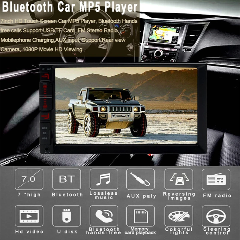 7 Inch Dual-Spindle MP3 Radio Player Car GPS Navigation Bluetooth Mobile Phone Interconnection 2 Din Stereo Receiver Android 5
7 Inch Dual-Spindle MP3 Radio Player Car GPS Navigation Bluetooth Mobile Phone Interconnection 2 Din Stereo Receiver Android 5