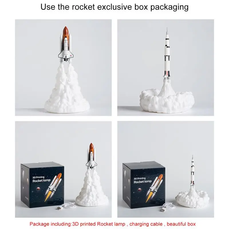 3D Print Space Shuttle Lamp Intelligent Moon Light Rechargeable Rocket Night Light for Room Decoration and Rocket Lovers
3D Print Space Shuttle Lamp Intelligent Moon Light Rechargeable Rocket Night Light for Room Decoration and Rocket Lovers