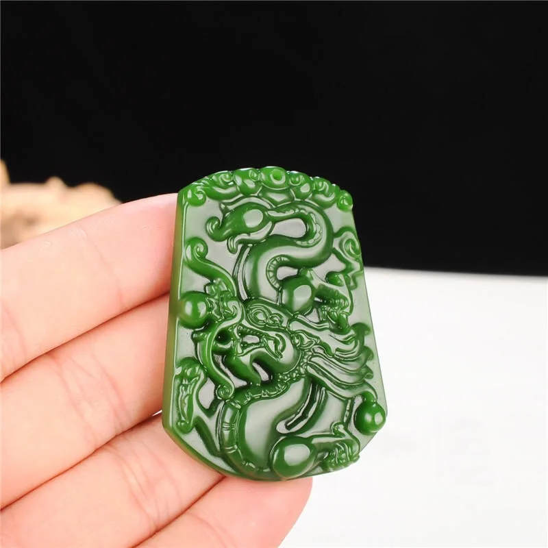 Hand Carved Dragon Natural Green Jade Pendant Necklace Charm Jadeite Jewellery Amulet Fashion Accessories for Men Women Gifts
Hand Carved Dragon Natural Green Jade Pendant Necklace Charm Jadeite Jewellery Amulet Fashion Accessories for Men Women Gifts