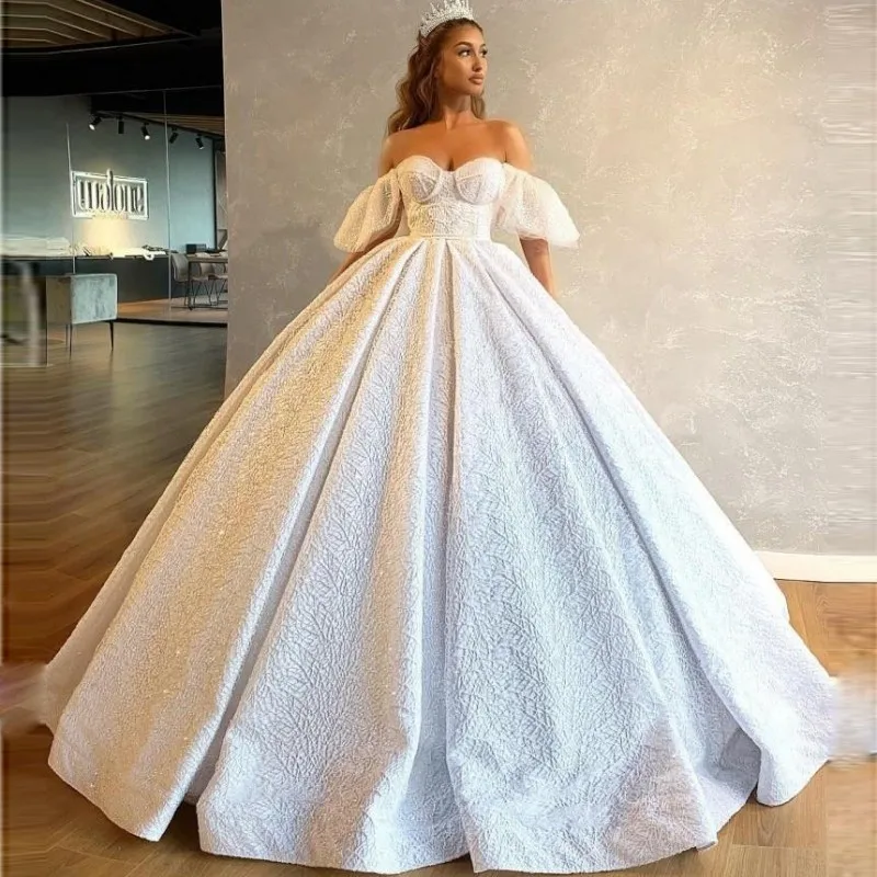 Full Lace Wedding Dresses Off The Shoulder Sweetheart Bridal Gowns Ruffles Sweep Train Custom Made robe de mariee
Full Lace Wedding Dresses Off The Shoulder Sweetheart Bridal Gowns Ruffles Sweep Train Custom Made robe de mariee