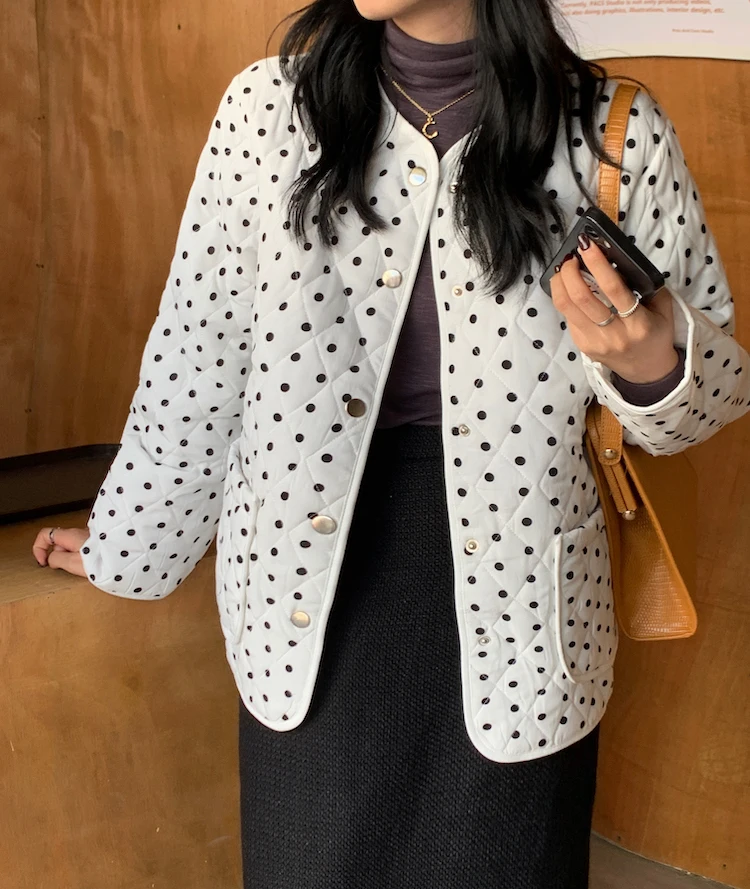 Warm Thick Jacket 2021 Autumn And Winter New All-match Cute Polka Dot Cotton Coat Casual Loose Jacket
Warm Thick Jacket 2021 Autumn And Winter New All-match Cute Polka Dot Cotton Coat Casual Loose Jacket