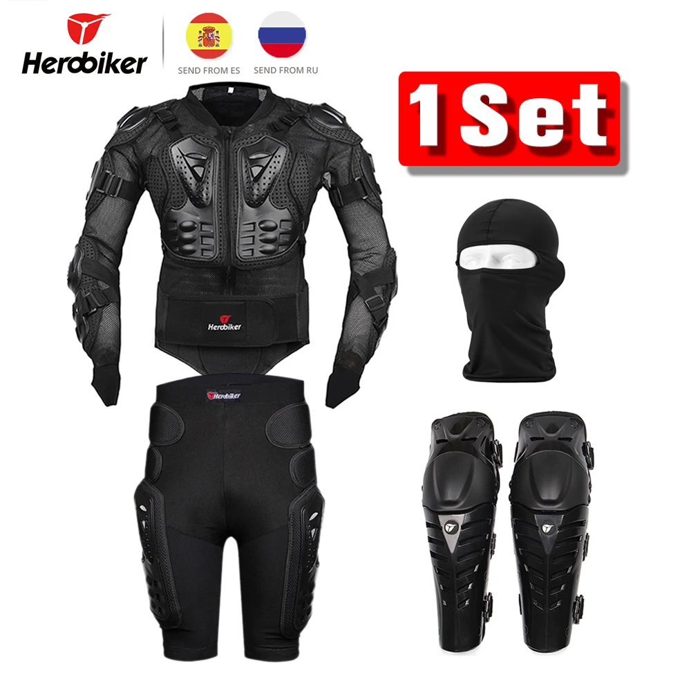 Herobiker Motorcycle Jacket Body Armor Protective Gear + Shorts Pants Hip Protector + Motocross Knee Pads + Face Mask Set Suit
Herobiker Motorcycle Jacket Body Armor Protective Gear + Shorts Pants Hip Protector + Motocross Knee Pads + Face Mask Set Suit