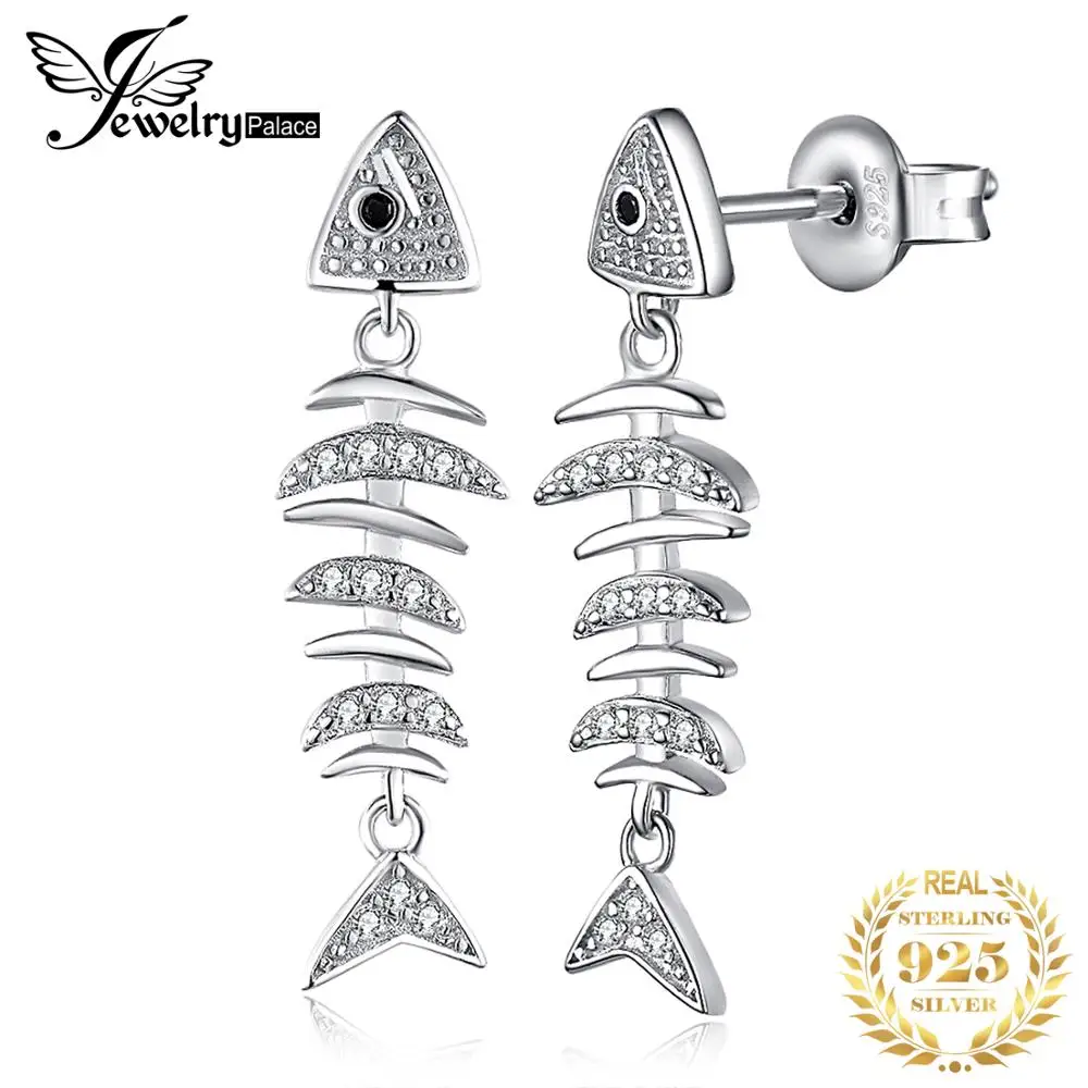 JewelryPalace Cute Fish Bone 925 Sterling Silver Drop Earrings Fashion Animal Cubic Zirconia Dangle Hanging Earrings for Women
JewelryPalace Cute Fish Bone 925 Sterling Silver Drop Earrings Fashion Animal Cubic Zirconia Dangle Hanging Earrings for Women