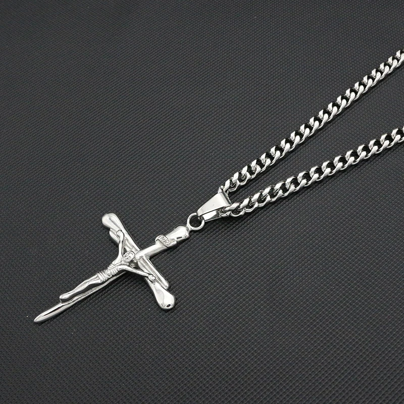 New Fashion Women Necklace 6MM/60CM Silver Chain Stainless Steel Franch Chain Jesus Cross Pendent HipHop Style Necklace Men
New Fashion Women Necklace 6MM/60CM Silver Chain Stainless Steel Franch Chain Jesus Cross Pendent HipHop Style Necklace Men
