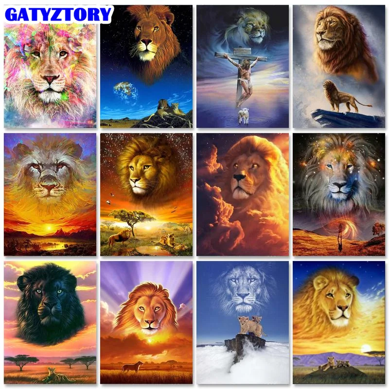 GATYZTORY DIY Строительные наборы, рисунок Льва на холсте, ручная роспись, искусство, картина по номерам, наборы животных, домашний декор
GATYZTORY DIY Строительные наборы, рисунок Льва на холсте, ручная роспись, искусство, картина по номерам, наборы животных, домашний декор