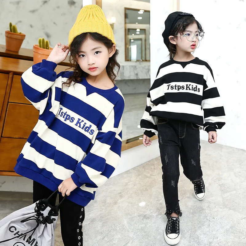 2021 Girls Street Style Striped Letters Sweater Loose Long Sleeve T-shirt Children's Clothing T-shirts for Girl 6 8 10 12 Years
2021 Girls Street Style Striped Letters Sweater Loose Long Sleeve T-shirt Children's Clothing T-shirts for Girl 6 8 10 12 Years