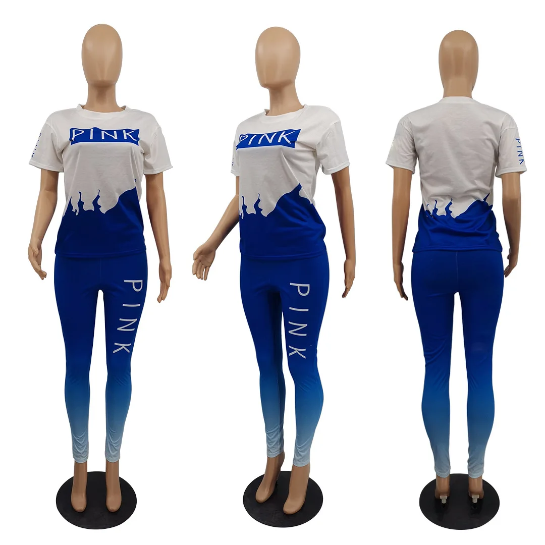Spring 2021 New Women's Suit Lovely Round Collar Printed Letter Short Sleeve T - Shirt + Trousers Sports Two-Piece Sets Outfit
Spring 2021 New Women's Suit Lovely Round Collar Printed Letter Short Sleeve T - Shirt + Trousers Sports Two-Piece Sets Outfit