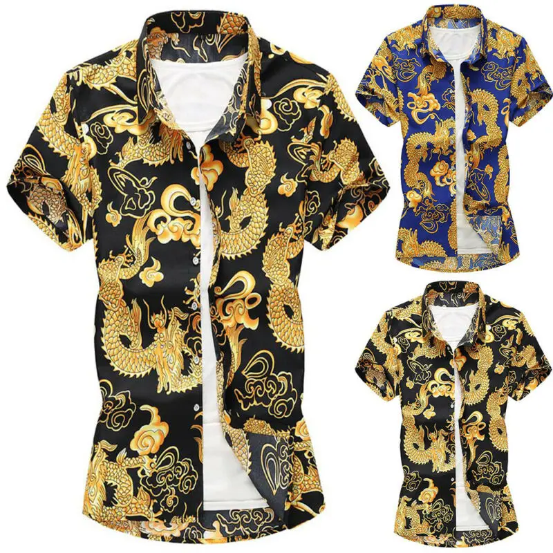 M-7XL Shirts Men Beach Dragon Print Button Up Summer Casual Short Sleeve Shirt Hawaiian Shirt Camisas Shirts For Men
M-7XL Shirts Men Beach Dragon Print Button Up Summer Casual Short Sleeve Shirt Hawaiian Shirt Camisas Shirts For Men