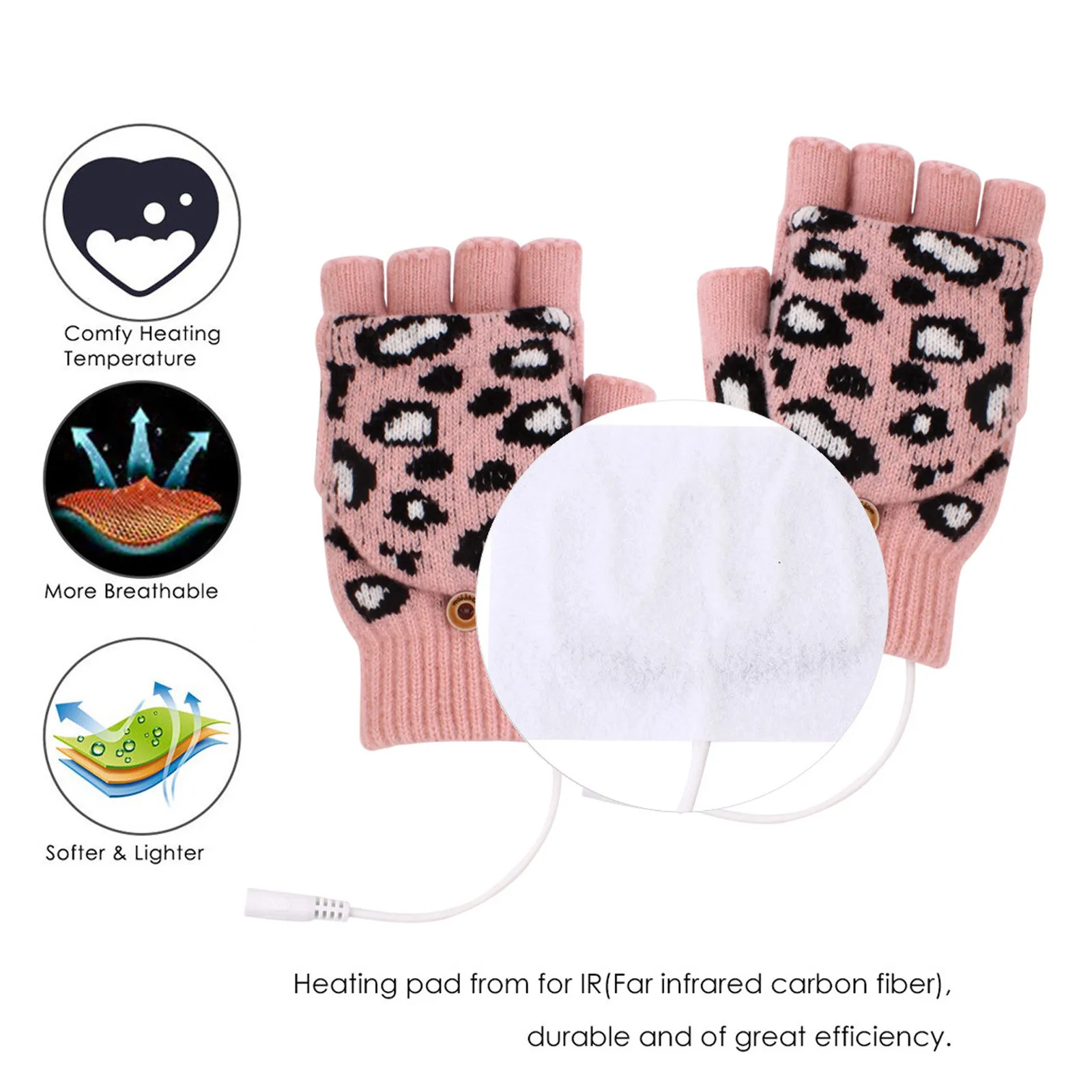 Leopard Print Laptop Women Men USB Powered Heated Mitten Full&Half Finger Winter Windproof Electric Heated Warm Knit Hand Gloves
Leopard Print Laptop Women Men USB Powered Heated Mitten Full&Half Finger Winter Windproof Electric Heated Warm Knit Hand Gloves
