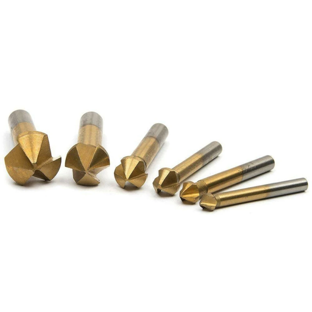 Supplies Chamfer Cutter 6pcs Set 3 Flute High speed steel Countersink Bit 
Supplies Chamfer Cutter 6pcs Set 3 Flute High speed steel Countersink Bit