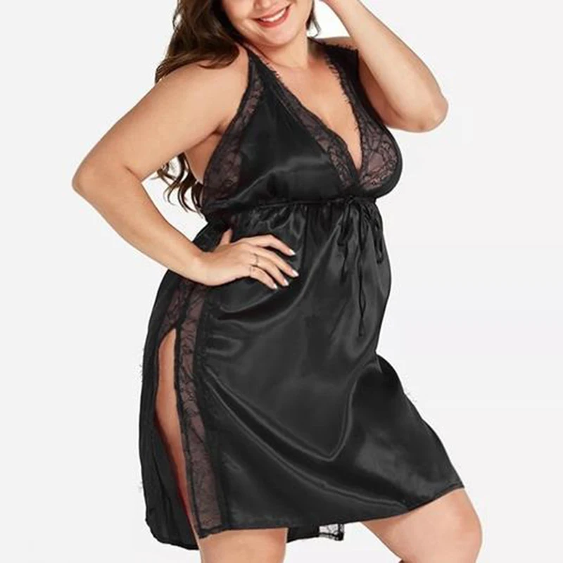 Women V Neck Nightdress Sleeveless Backless Hollow Out Sexy Lace Nightwear 2019 New Sexy Lace Slits Nightdress For Women
Women V Neck Nightdress Sleeveless Backless Hollow Out Sexy Lace Nightwear 2019 New Sexy Lace Slits Nightdress For Women