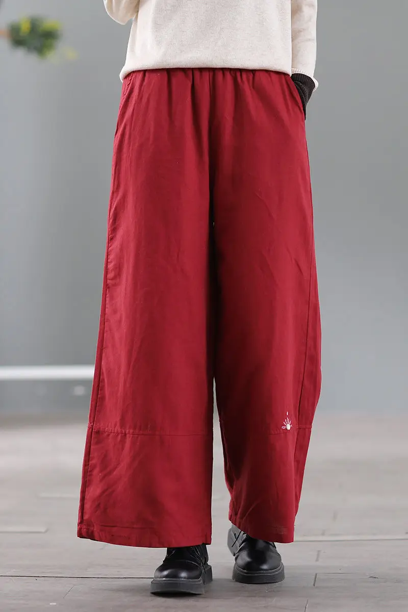 Retro Trousers Winter Warm Pants For Women's Casual Loose Quilted Thick Double-Layer Cotton And Linen Wide Leg Pants Femme y1165
Retro Trousers Winter Warm Pants For Women's Casual Loose Quilted Thick Double-Layer Cotton And Linen Wide Leg Pants Femme y1165