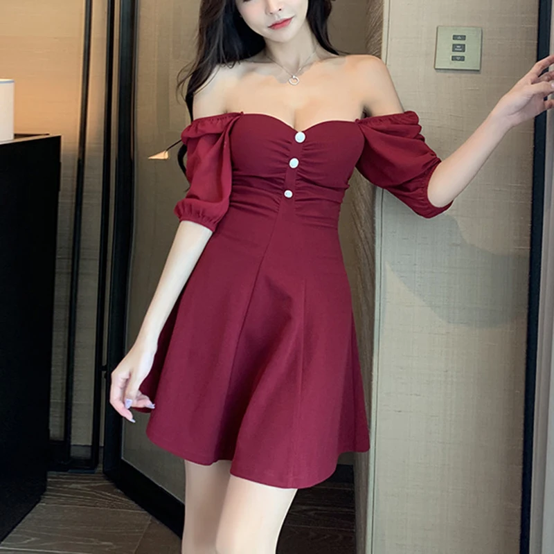 WAYOFLOVE Nightclub Party Dress Women Sexy Slim Low-cut Short Dresses Casual Puff Sleeve Vestidos Button Backless Women's Dress
WAYOFLOVE Nightclub Party Dress Women Sexy Slim Low-cut Short Dresses Casual Puff Sleeve Vestidos Button Backless Women's Dress