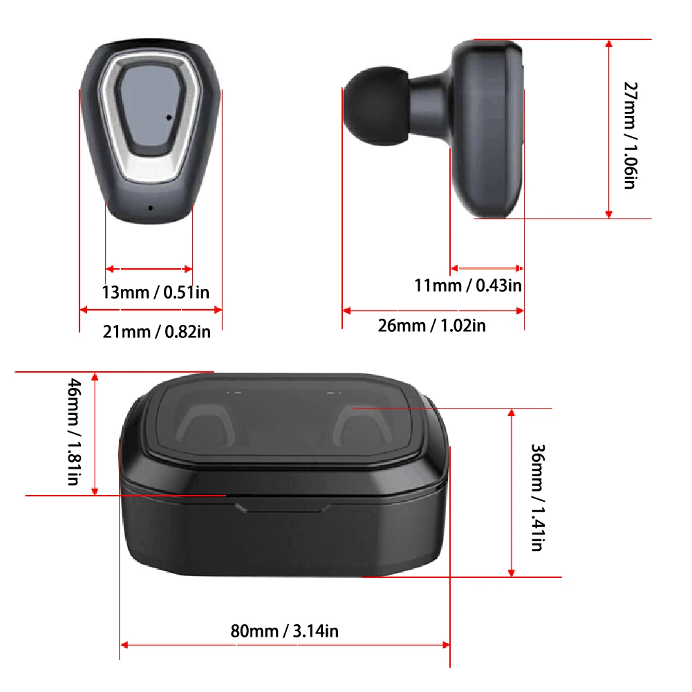Mini Bluetooth 5.0 Wireless Earphone Touch Control Earbuds Waterproof Stereo Headset Sport Noise Cancelling Headset Charging Box
Mini Bluetooth 5.0 Wireless Earphone Touch Control Earbuds Waterproof Stereo Headset Sport Noise Cancelling Headset Charging Box