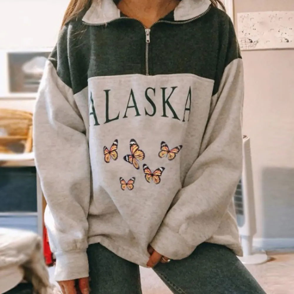 2021 Casual Women's Cotton Stand Collar Half Zipper Sweatshirts Letter Print Long Sleeve Fashion Loose Vintage Female Pullover
2021 Casual Women's Cotton Stand Collar Half Zipper Sweatshirts Letter Print Long Sleeve Fashion Loose Vintage Female Pullover