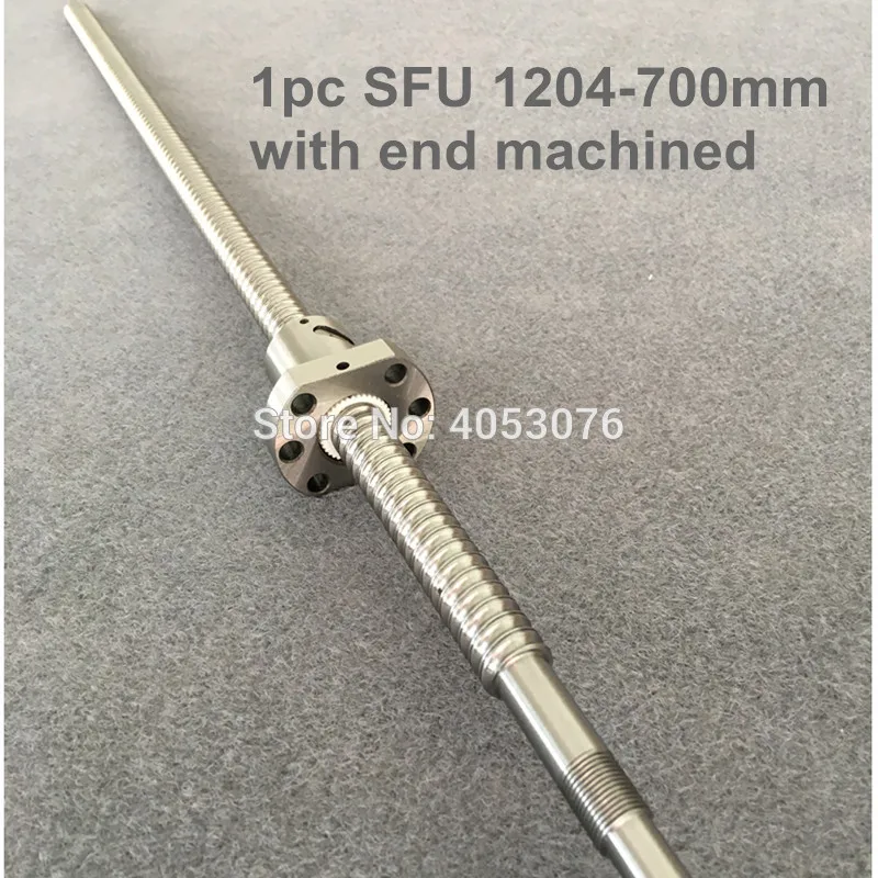 Ballscrew SFU1204 700mm ball screw with flange single ball nut BK/BF10 end machined CNC parts
Ballscrew SFU1204 700mm ball screw with flange single ball nut BK/BF10 end machined CNC parts