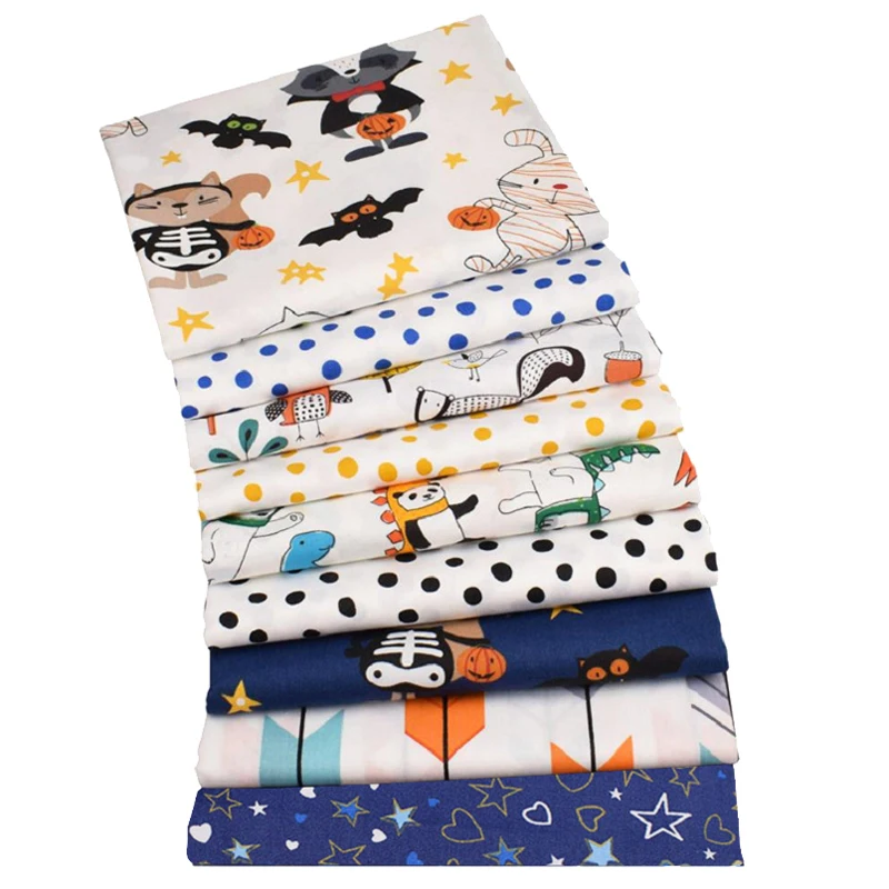 9 Pcs Halloween Cotton Fabric Printed Quarters Cloth Sewing Quilting Fabrics for Patchwork Needlework DIY Handmade Acces
9 Pcs Halloween Cotton Fabric Printed Quarters Cloth Sewing Quilting Fabrics for Patchwork Needlework DIY Handmade Acces