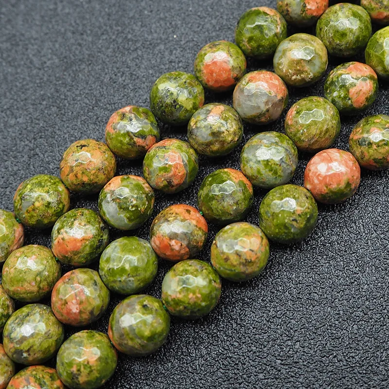 Faceted Natural Unakite Stone Beads 6/8/10mm Round Loose Cut Stone Beads For Jewelry Making DIY Accessories Strand 15'' 
Faceted Natural Unakite Stone Beads 6/8/10mm Round Loose Cut Stone Beads For Jewelry Making DIY Accessories Strand 15''