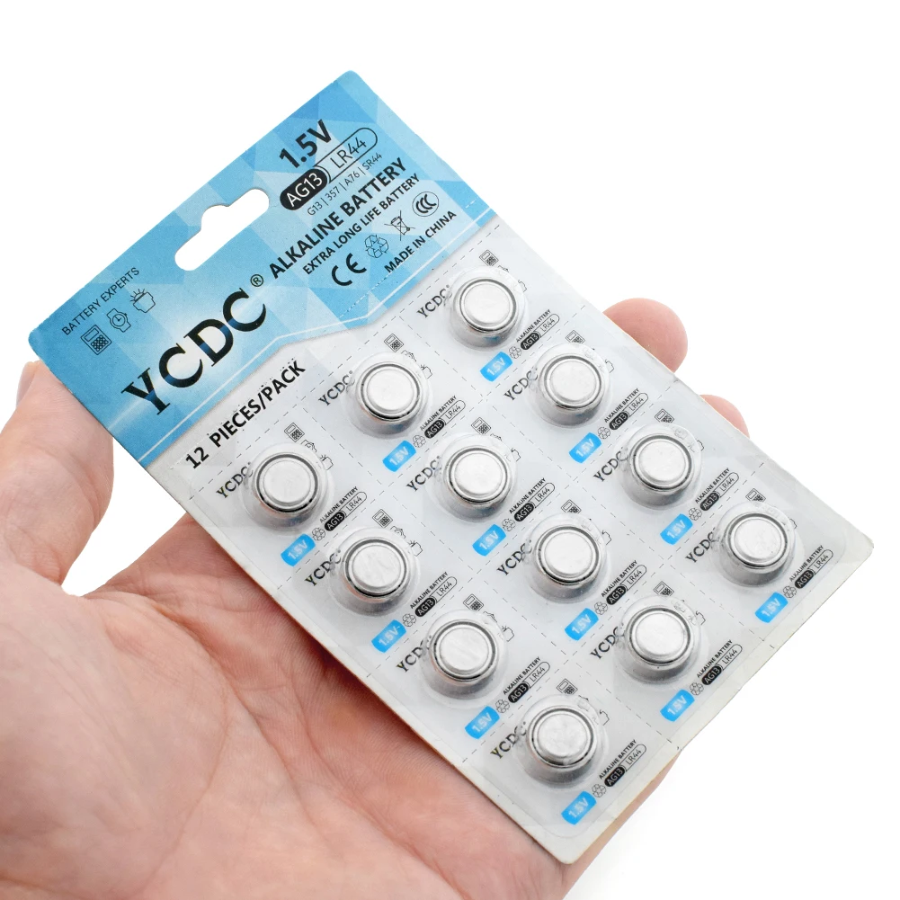 YCDC 12pcs/1Card AG13 Button Battery 1.5V L1154 RW82 RW42 LR44 357 for Watch Calculator toys Electronic Remote
YCDC 12pcs/1Card AG13 Button Battery 1.5V L1154 RW82 RW42 LR44 357 for Watch Calculator toys Electronic Remote