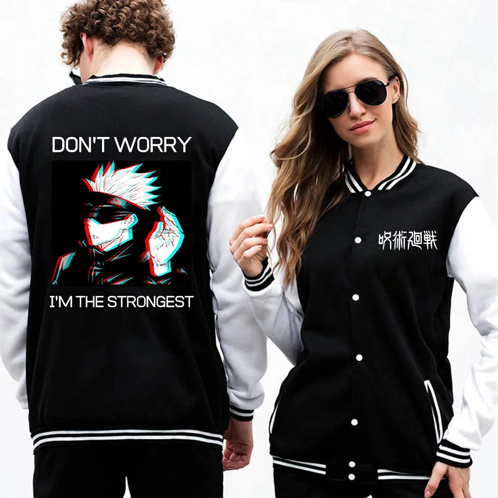 Jujutsu Kaisen Anime Gojo Sensei Men Baseball Uniform Casual Oversize Jacket Hipster Comfortable coat hip hop Fleece Clothes Man
Jujutsu Kaisen Anime Gojo Sensei Men Baseball Uniform Casual Oversize Jacket Hipster Comfortable coat hip hop Fleece Clothes Man