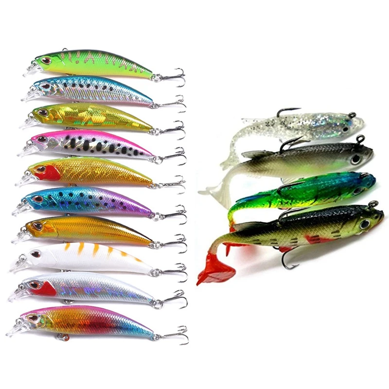 4Pcs 8Cm 14G Soft Bait Lead Head Sea Fish Lures T Tail & 10PCS Lure Internal Coloring Minnow Floating Fishing Lures
4Pcs 8Cm 14G Soft Bait Lead Head Sea Fish Lures T Tail & 10PCS Lure Internal Coloring Minnow Floating Fishing Lures