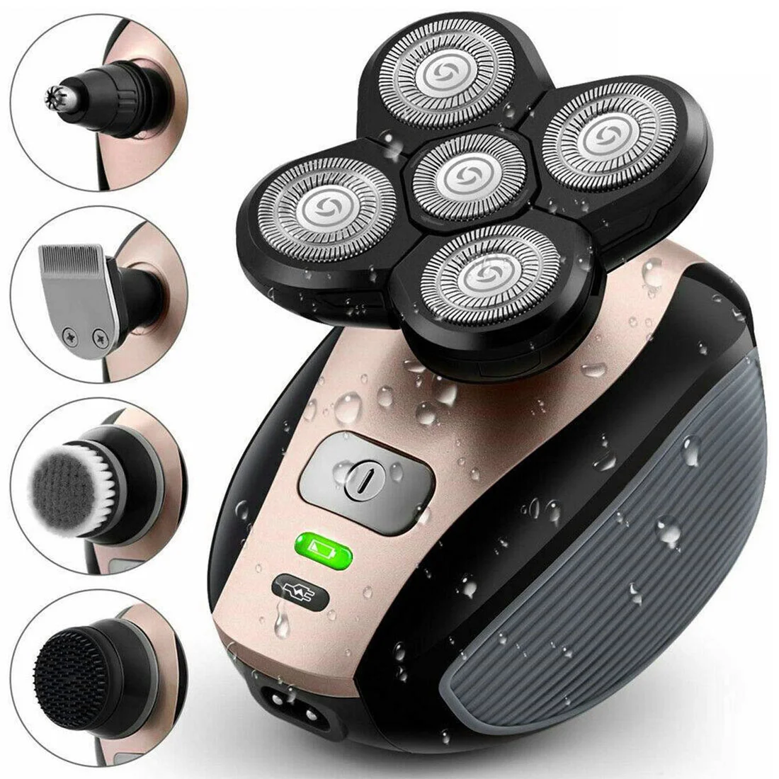 5 in 1 Replaceable Heads Electric Shaver Men's USB Rechargeable Beard Nose Ear Hair Trimmer Cordless Electric Razor Waterproof
5 in 1 Replaceable Heads Electric Shaver Men's USB Rechargeable Beard Nose Ear Hair Trimmer Cordless Electric Razor Waterproof