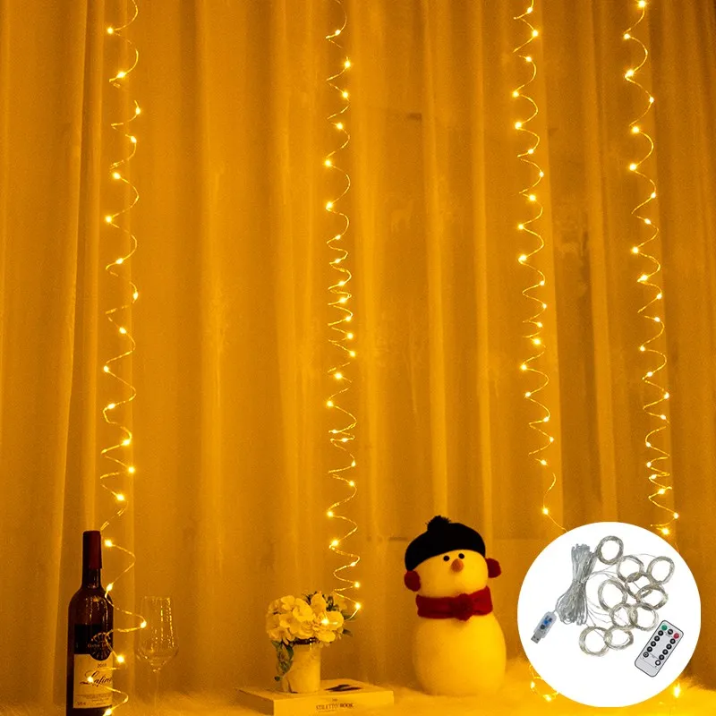 Christmas Lights 3M LED Curtain Garland Led USB String Fairy Lights Remote Control Christmas Decorations Garland on The Window
Christmas Lights 3M LED Curtain Garland Led USB String Fairy Lights Remote Control Christmas Decorations Garland on The Window