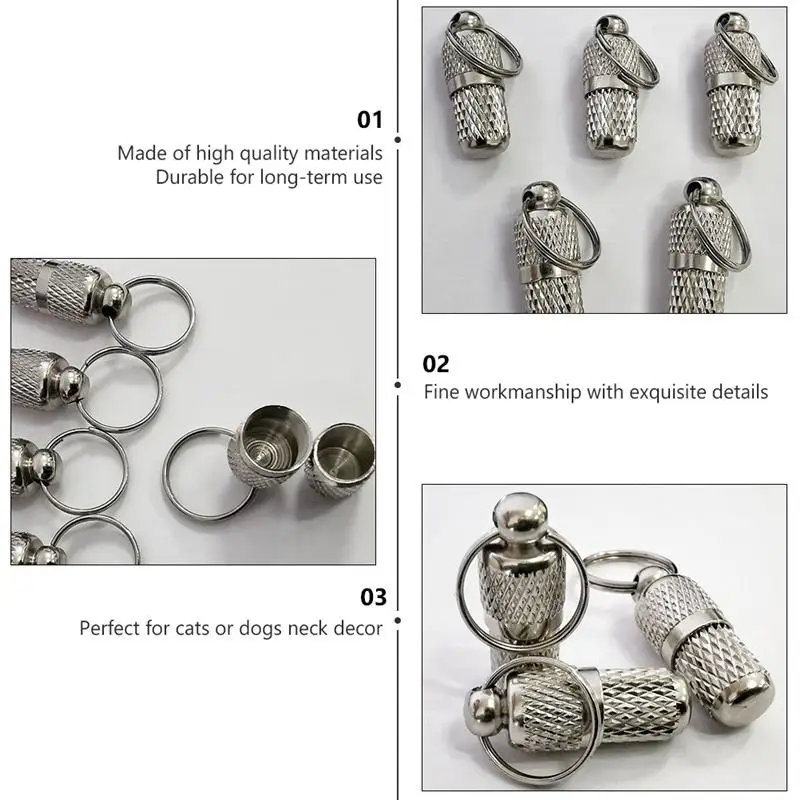 6Pcs Pet Name Address Label Tag Storage Capsule Shape Dog Collar Hanging Pendant For Dog Pet Supplies
6Pcs Pet Name Address Label Tag Storage Capsule Shape Dog Collar Hanging Pendant For Dog Pet Supplies