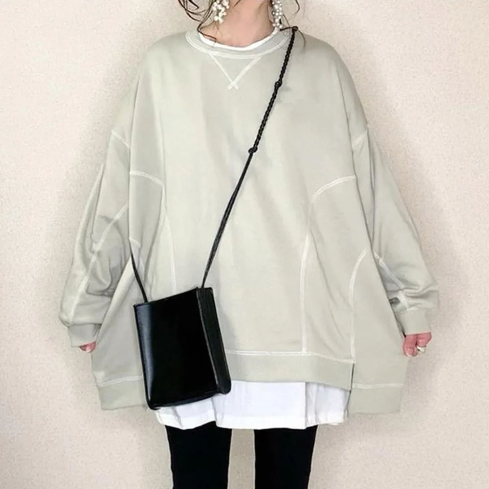 Casual Striped Sweatshirt Women's Solid Color Round Neck Pullover Loose Long-sleeved Office Ladies Tops Fashion Streetwear Fall
Casual Striped Sweatshirt Women's Solid Color Round Neck Pullover Loose Long-sleeved Office Ladies Tops Fashion Streetwear Fall