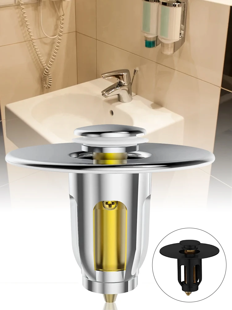 Universal Pop-Up Sink Drain Strainer Filter Bass Bathroom Washbasin Bounce Sink Stopper Plug Hair Catcher for 24-38 mm Diameter
Universal Pop-Up Sink Drain Strainer Filter Bass Bathroom Washbasin Bounce Sink Stopper Plug Hair Catcher for 24-38 mm Diameter